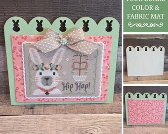 BUNNY PENNY PADDLE (Spring Green or Farmhouse White) - Cross Stitch Finishing Board, Cross Stitch Backer, Customizable Board