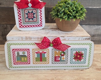 COZY COTTAGE BOARDS (Farmhouse White) - Cross Stitch Finishing Board, Wood Blank with Fabric Mat, Customizable Board