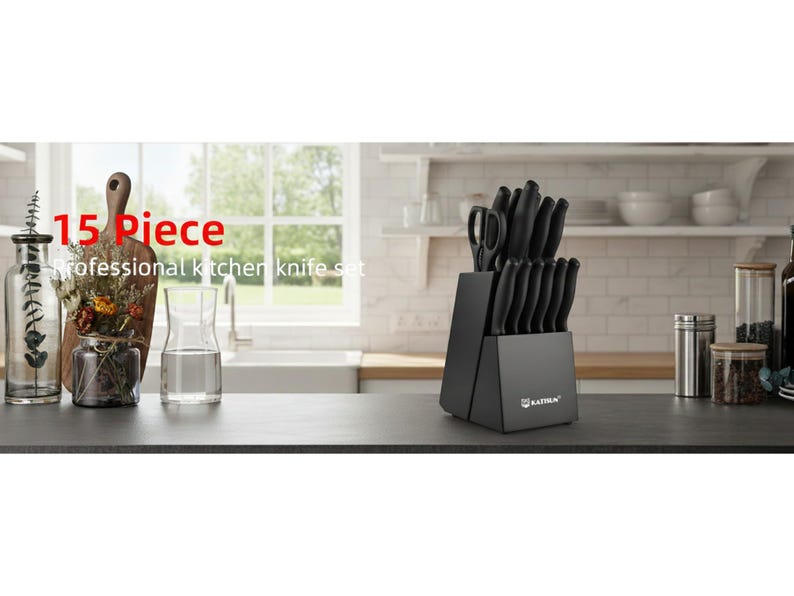 Modern kitchen knife holder with sharpener