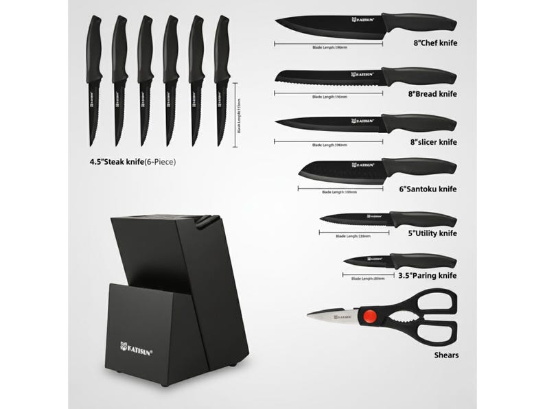 Complete cutlery knife set for cooking