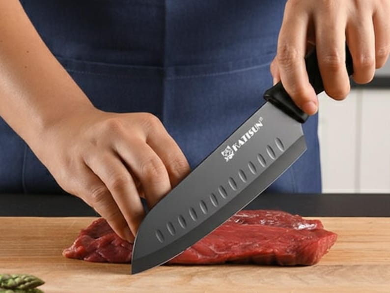 Knife set with built in sharpener and block