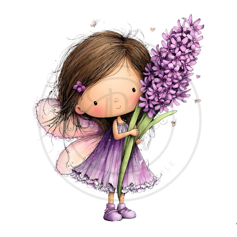 Whimsical Lavender Fairy Clipart - Cute Magical Fairy Art for Nursery ...