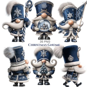 35 PNG Jultomte Clipart, Marinblå Nötknäppartomtar, Vintersoldattomte, Högtidssublimering