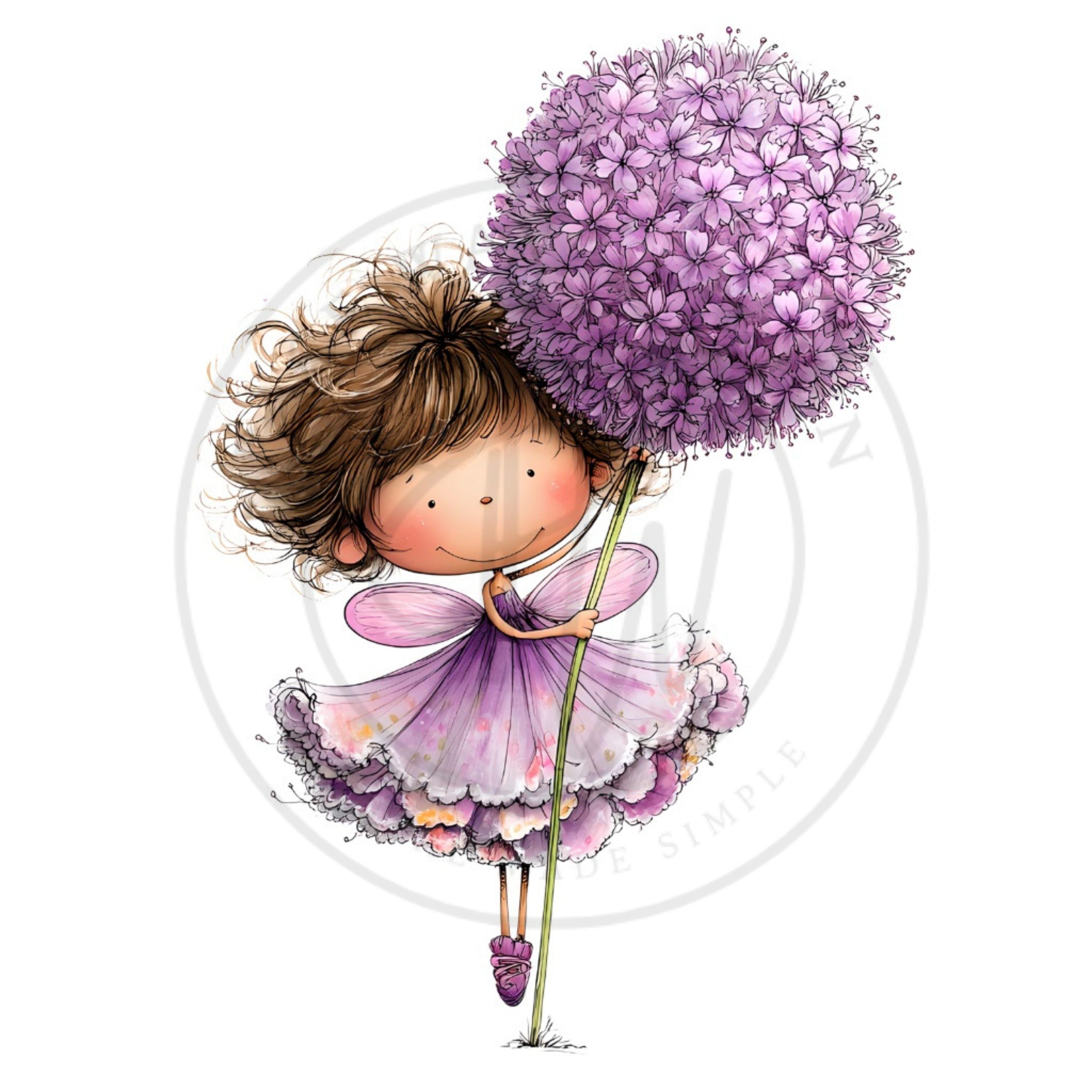 Whimsical Lavender Fairy Clipart - Cute Magical Fairy Art for Nursery ...