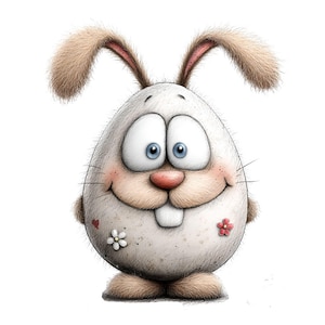 Rolig påskäggs-clipart - nyckfull PNG-grafik (digital nedladdning - 30 PNG-bilder)