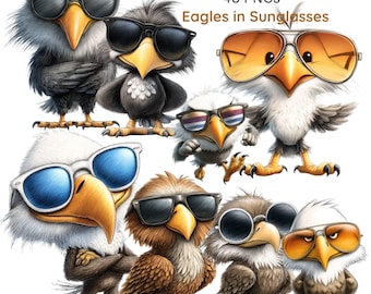 Águilas con gafas de sol, Halcón gracioso, Ave con actitud, Arte de águila patriótica (43 PNG)
