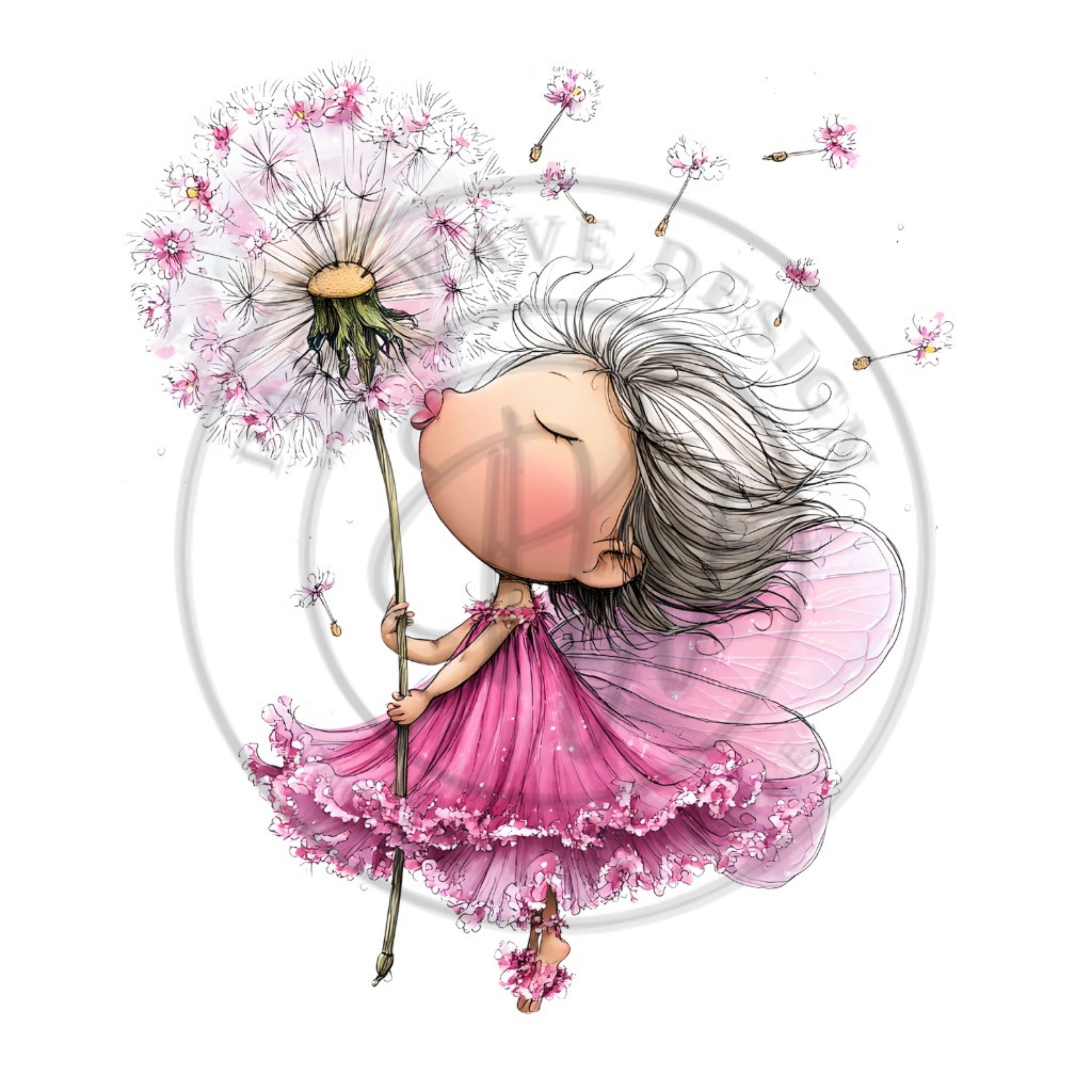 Whimsical Pink Fairy Clipart - Cute Magical Fairy Art for Nursery and ...
