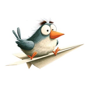 Whimsical Cartoon Pigeon Clipart Bundle, Quirky Blue Bird Graphics (41 PNGs Digital Downloads) image 4