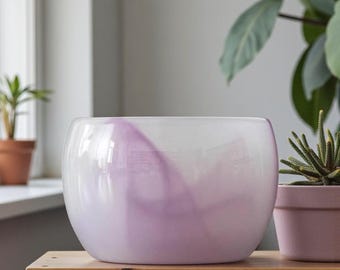Handmade Purple Marbled Glass Tea Cup, Zen Luohan Gongfu Teacup, Unique Ink Wash Art Glassware, Minimalist Tea Ceremony Gift, 50ml Sake Cup