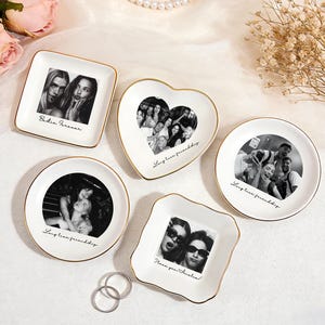 Spersonalizowana tacka na pamiątki ze zdjęciem najlepszej przyjaciółki, spersonalizowana tacka na pierścionki, zaręczyny dla druhny, ceramiczna tacka na pamiątki dla najlepszej przyjaciółki, prezent ślubny