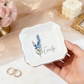 Personalised Birth Flower Ring Dish, Watercolor Floral Trinket Dish for Her, Birthday Jewelry Dish, Bridesmaid Gift, Valentine's Day Gift product logo