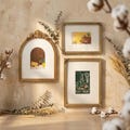 Vintage Gold Carved Gallery Wall Picture Frame with White Liner Arched & Rectangular Frames for Living Room Sofa Wall Decor (Single/Set) product logo