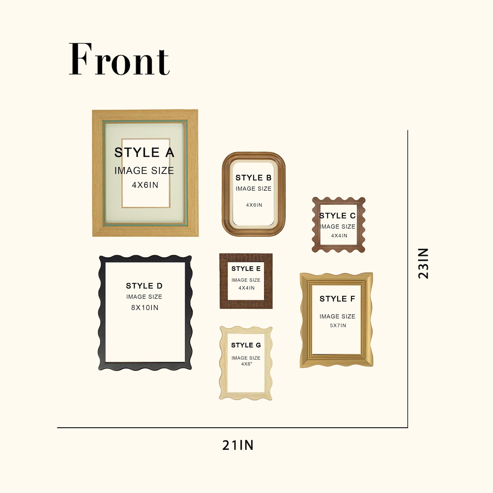 Vintage Retro Picture Frames - (4x4/4x6/5x7/8x10) Photo Frames Cottagecore Boho Wall, Gallery Wall Frames for Art, Wall or Tabletop Display