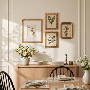Vintage-Bilderrahmen-Set, Cottagecore-Galeriewand-Dekoration, Retro-Botanische Wandkunst für Wohn- und Schlafzimmer, Geschenkidee im Landhausstil