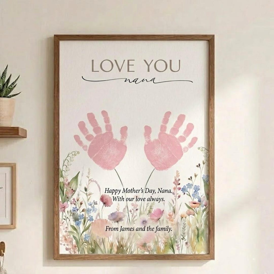 Custom Child Handprint Art for Grandma – Personalized Name Printable ...