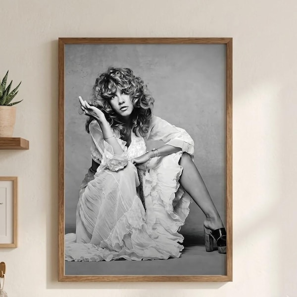 Stevie Nicks Poster, Vintage Rock Wall Art, Boho Music Decor, Witchy Aesthetic Print, 70s 80s Rock Icon Poster, Gift for Fans