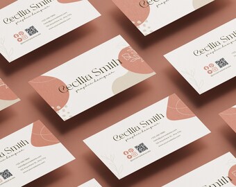 Plantilla de tarjeta de presentación estilo boho chic: Diseño editable en Canva (PDF)