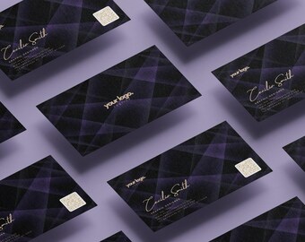 Plantilla de tarjeta de presentación elegante con código QR: Diseño editable en Canva (PDF)