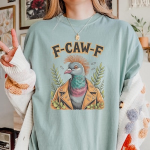 Funny Pigeon Punk T-Shirt, Comfort Colors 1717 Unisex Tee, Bird Lover Gift