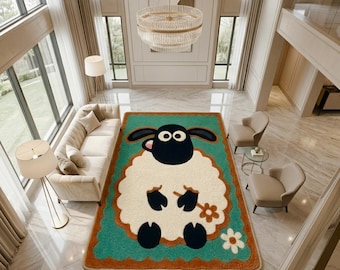 Handmade Tufted Rug: Animal Shape pure wool Carpet | Interior Carpet Decor | Nursery Kids
