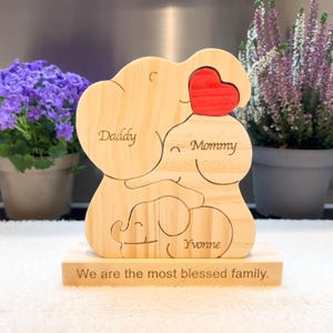 Custom elephant family puzzle, Custom family gift, Home decor, Birthday gift, Wedding gift, Gifts for mom, Baby shower gift, Christmas gifts