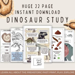 Dinosaurier-Lernpaket: Druckbare Aktivitäten für Kinder (Digitaler Download)