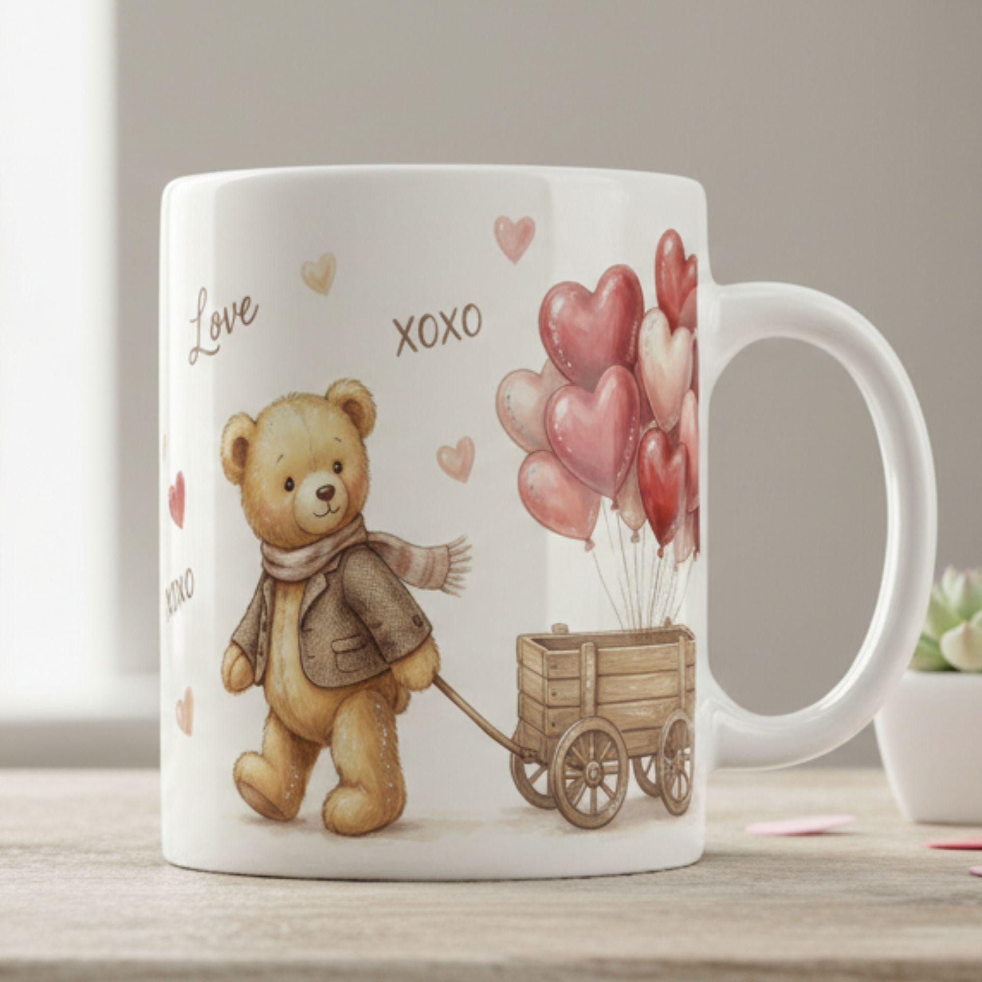 Valentine Teddy Bear Mug Wrap Bundle | Sublimation Mug Design (digital ...