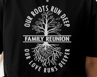 Family Tree Shirt: Roots Run Deep Matching Cotton Tees