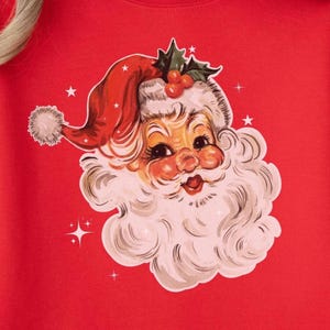 Pink Santa Christmas Sweatshirt: Retro Holiday Crewneck and Hoodie