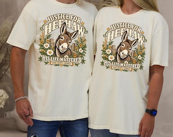 Comfort Colors® Justice for HeeHaw Shirt, Donkey Memorial Tee, Animal Rescue Support Shirt, Polk County Georgia Graphic Tee
