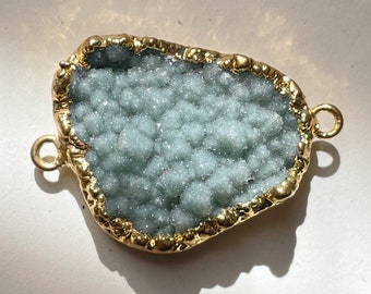 Raw Natural Purple Blue Druzy 14k Gold Filled Charm Pendant