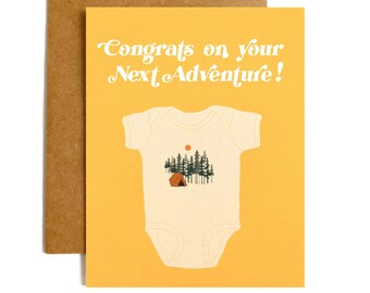 Baby Next Adventure Card, Blank Inside Note Paper Card, Next Adventure, New Baby, Baby Congratulations
