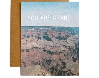 You Are Grand Greeting Card, Blank Inside Note Paper Card, Love & Friendship Card, Friendship Card for Her, Friendship Card for Him