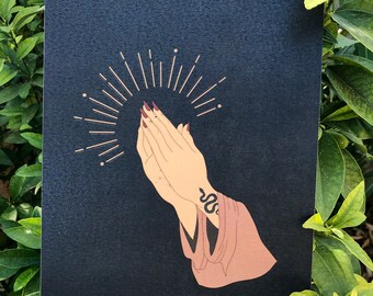 Prayer Hands Goddess Energy Art Print Wall Art