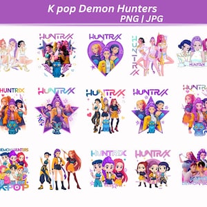 28+ Kpop Demon Hunters PNG, Huntrix Png Bundle, Saja Boys Girls Bands Png, Girl Dinner Png, Demon Hunters Png, Huntrix fan,Kpop Sublimation