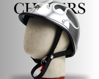 Custom Helmet Ducky Chrome Mirror Flame Gradient - Handmade Motorcycle Helmet