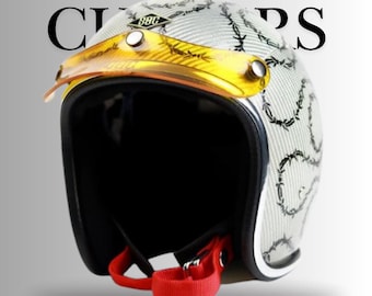 Custom Helmet SLIMHEAD 500TX “Carbon Flare Edition” – Retro Vintage Biker Style