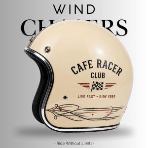 Custom Helmet SLIMHEAD 500TX “Cafe Racer Club” – Classic Racing Inspired Design