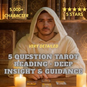 5 Fragen Tarot Legung • Tiefe Einsicht & Führung • Personalisierte Energie Legung