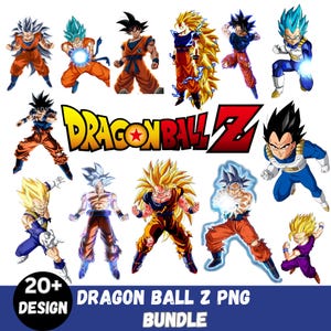 Dragon Ball Z PNG Bundle,Goku & Dragon Ball PNG Bundle, Anime Clipart Goku Vegeta SuperSaiyan,Anime Clipart,High-Quality Transparent Files