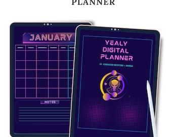 Futuristic Cyberpunk Digital Planner – Synthwave Aesthetics (Digital Download)