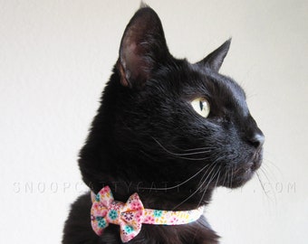 Mini Floral Cat Bow and/or Collar Set - Spring Has Sprung