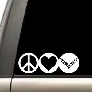 Peace, Love and Corvette decal