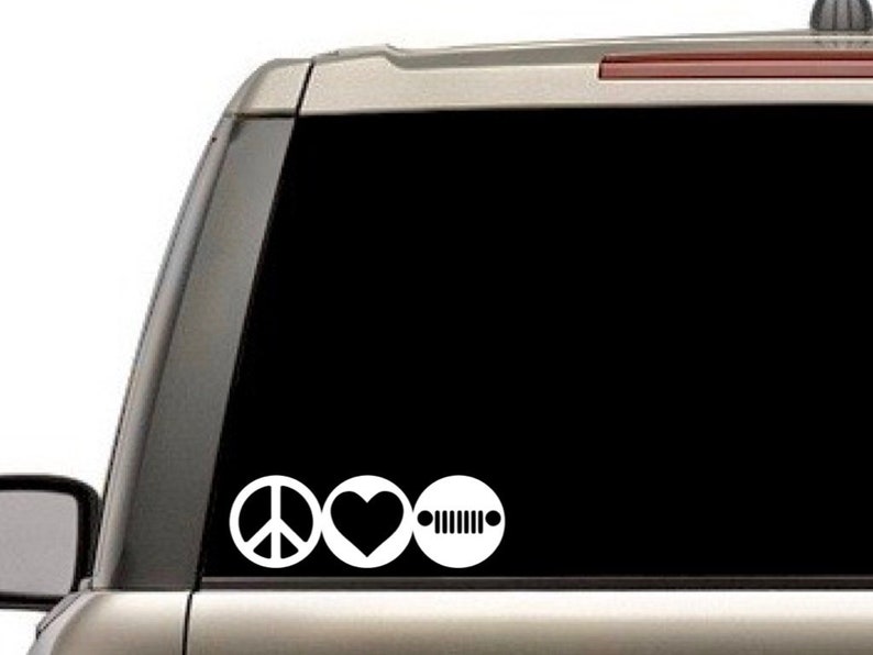Download Peace Love and Jeep decal | Etsy