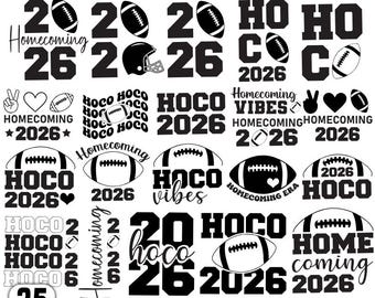 Hoco 2026 SVG Bundle, Hoco SVG PNG, Fußball High School svg png, Heimkehr Shirt svg, Schule Heimkehr svg, Fußball svg, Hoco Vibes svg
