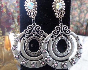 Sparkle Flowered Stud Earrings
