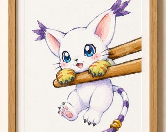 Digimon Poster A4 • Agumon Gabumon Gatomon Biyomon Gomamon • Anime Wall Decor • Digimon Adventure Inspired • Gift for Anime Fans
