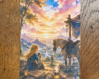 Fantasy Adventure Postcard A6 • Zelda-Inspired Watercolor Art • Fantasy Landscapes • Adventure Wall Art • Gamer Gift • Gift