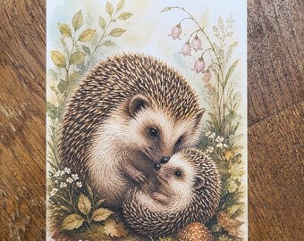Woodland Animals Family Postcard Set • Watercolor Baby Animals • Fawn, Fox, Hedgehog, Squirrel, Bear • Nature Postcards • Cottagecore Decor • Gift