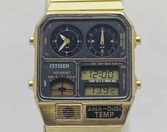 Citizen Digi Ana Temp Vagary Very Rare 8989 Vintage from